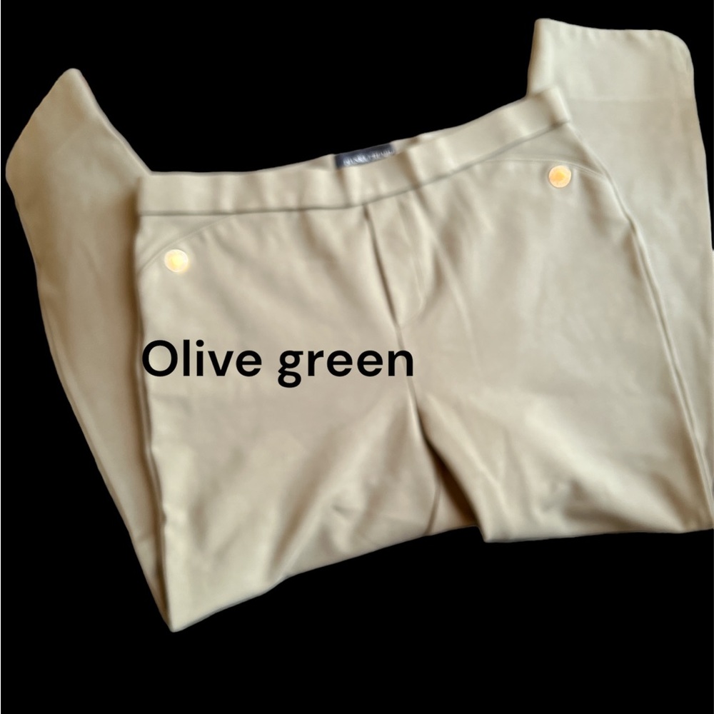 ❤️❤️Ivanka Trump olive green ankle length pants with gold embellishment. Size M